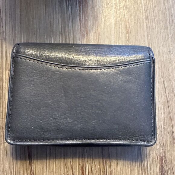 LEXUS Leather Wallet Business Card Holder By Fossil Black Credit Card Holder - Picture 3 of 12